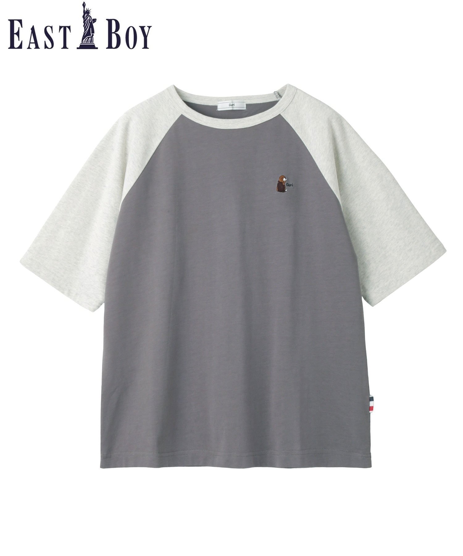 【イーストボーイ/EASTBOY】のTシャツ ラグラン プリントT Guri ビーグル 犬 インテリア・キッズ・メンズ・レディースファッション・服の通販 founy(ファウニー) 　ファッション　Fashion　レディースファッション　Fashion for Women　トップス・カットソー　Cut & Sew Tops　シャツ・ブラウス・オフィスカジュアル　Elegant Blouses & Button-Ups　ロングTシャツ・Tシャツ　Longline T-Shirts & Tees　おすすめ　Recommended / Our Picks　キャラクター　Character, Licensed Characters　プリント　Print, Printed Pattern　モチーフ　Motif, Design Theme　ワンポイント　One Point, Statement Accent　犬　Dog　ダークグレー×オートミール|ID: prp329100004975415 ipo3291000000037297808