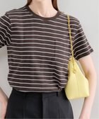 【ユーバイ スピック&スパン/U by Spick&Span】のハリヌキリブマルチボーダーTシャツ 大人の最旬トレンドファッション＆コーディネート founy(ファウニー) ファッション Fashion レディースファッション Fashion for Women トップス・カットソー Cut & Sew Tops シャツ・ブラウス・オフィスカジュアル Elegant Blouses & Button-Ups ロングTシャツ・Tシャツ Longline T-Shirts & Tees コンパクト Compact, Small Size シンプル Simple, Minimal スマート Smart, Elegant タンク Tank Top, Sleeveless Top ボトム Bottoms, Lower Wear ボーダー Border, Stripe ポケット Pocket, Pocket Detail thumbnail ブラウン|ID: prp329100004975440 ipo3291000000037297888