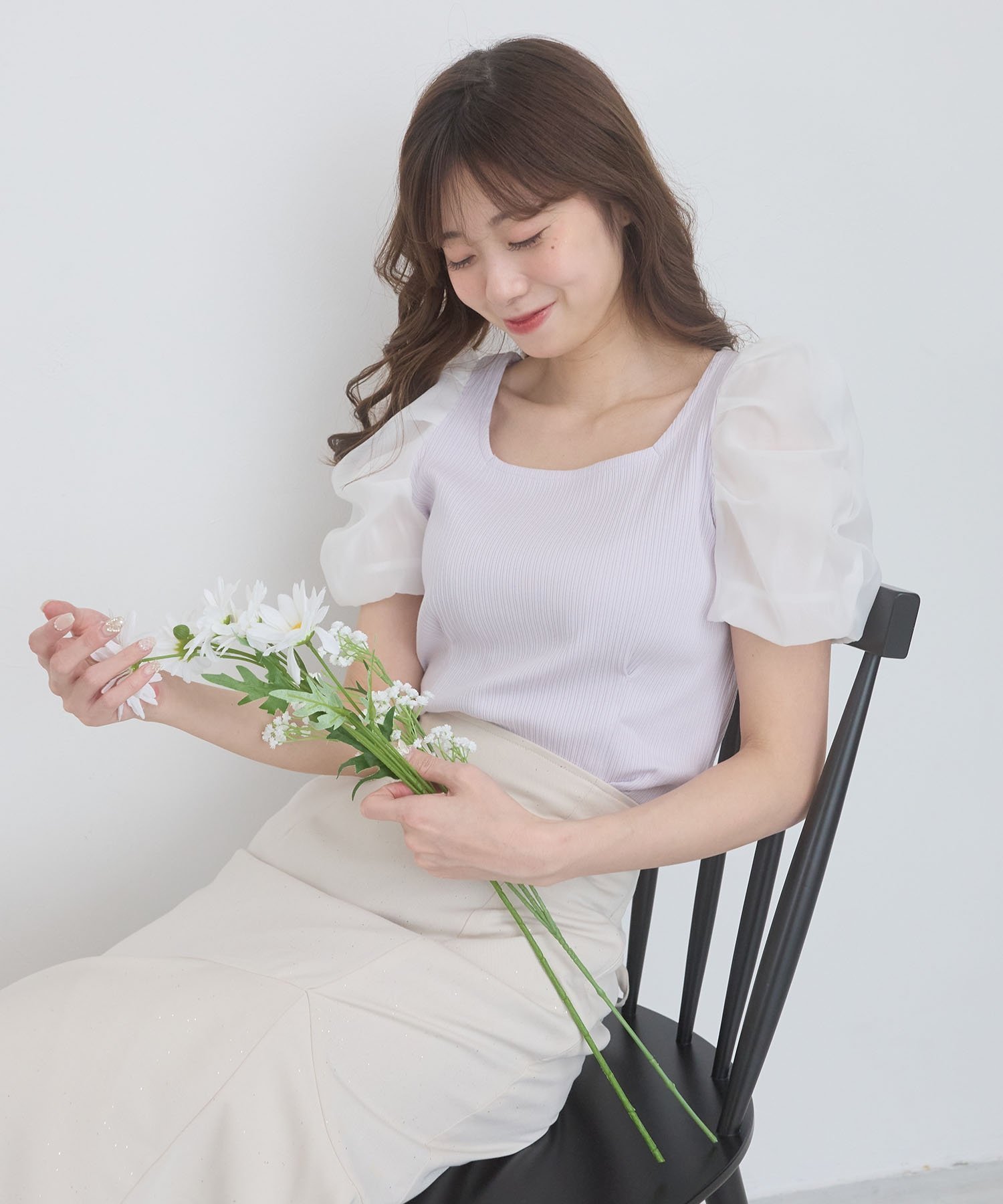 【マジェスティック レゴン/MAJESTIC LEGON】のシアースリーブトップス 大人の最旬トレンドファッション＆コーディネート founy(ファウニー) 　ファッション　Fashion　レディースファッション　Fashion for Women　トップス・カットソー　Cut & Sew Tops　インナー　Innerwear　カットソー　Cut and Sewn Top　キャミソール　Camisole, Spaghetti Strap Top　シアー　Sheer, See-Through　シャーリング　Shirring, Ruched　シンプル　Simple, Minimal　デニム　Denim, Jeans Material　ビスチェ　Bustier, Corset Top　フィット　Fit, Slim Fit　フェミニン　Feminine, Girly　ボトム　Bottoms, Lower Wear　夏　Summer　 other-1|ID: prp329100004975472 ipo3291000000037298030