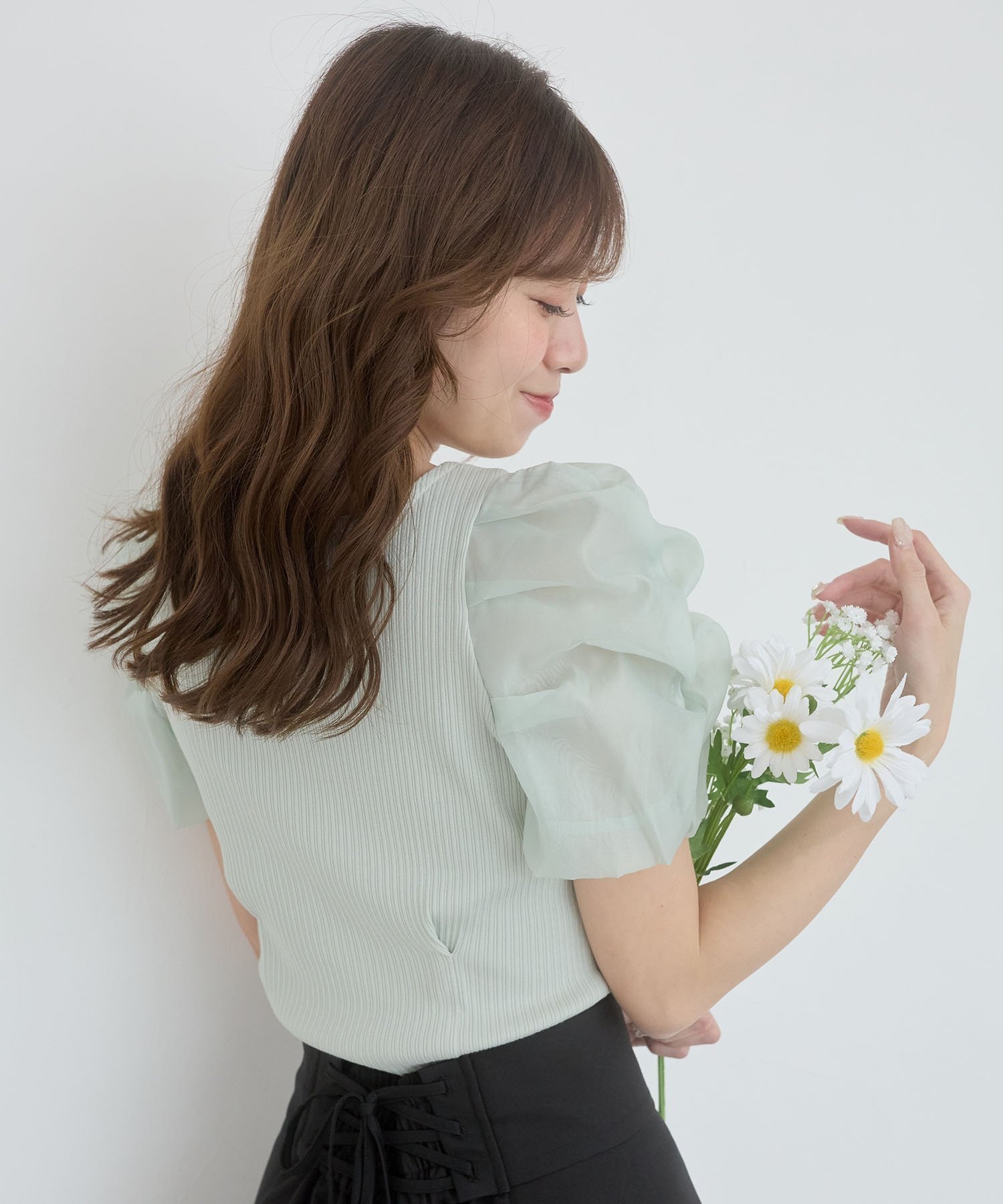 【マジェスティック レゴン/MAJESTIC LEGON】のシアースリーブトップス インテリア・キッズ・メンズ・レディースファッション・服の通販 founy(ファウニー) 　ファッション　Fashion　レディースファッション　Fashion for Women　トップス・カットソー　Cut & Sew Tops　インナー　Innerwear　カットソー　Cut and Sewn Top　キャミソール　Camisole, Spaghetti Strap Top　シアー　Sheer, See-Through　シャーリング　Shirring, Ruched　シンプル　Simple, Minimal　デニム　Denim, Jeans Material　ビスチェ　Bustier, Corset Top　フィット　Fit, Slim Fit　フェミニン　Feminine, Girly　ボトム　Bottoms, Lower Wear　夏　Summer　L/グリーン|ID: prp329100004975472 ipo3291000000037298033