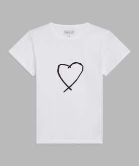 【アニエスベー ファム/agnes b. FEMME】のアイコニック プリント コットン 半袖 Tシャツ Sarajevo heart 大人の最旬トレンドファッション＆コーディネート founy(ファウニー) ファッション Fashion レディースファッション Fashion for Women トップス・カットソー Cut & Sew Tops シャツ・ブラウス・オフィスカジュアル Elegant Blouses & Button-Ups ロングTシャツ・Tシャツ Longline T-Shirts & Tees インナー Innerwear コレクション Collection, Seasonal Line シンプル Simple, Minimal スリーブ Sleeve, Long Sleeve / Short Sleeve フレンチ French, French Style プリント Print, Printed Pattern ボックス Boxy, Box Shape 半袖 Short Sleeve, Half Sleeve モチーフ Motif, Design Theme A/W・秋冬 Autumn/Winter 夏 Summer |ID:prp329100004975474