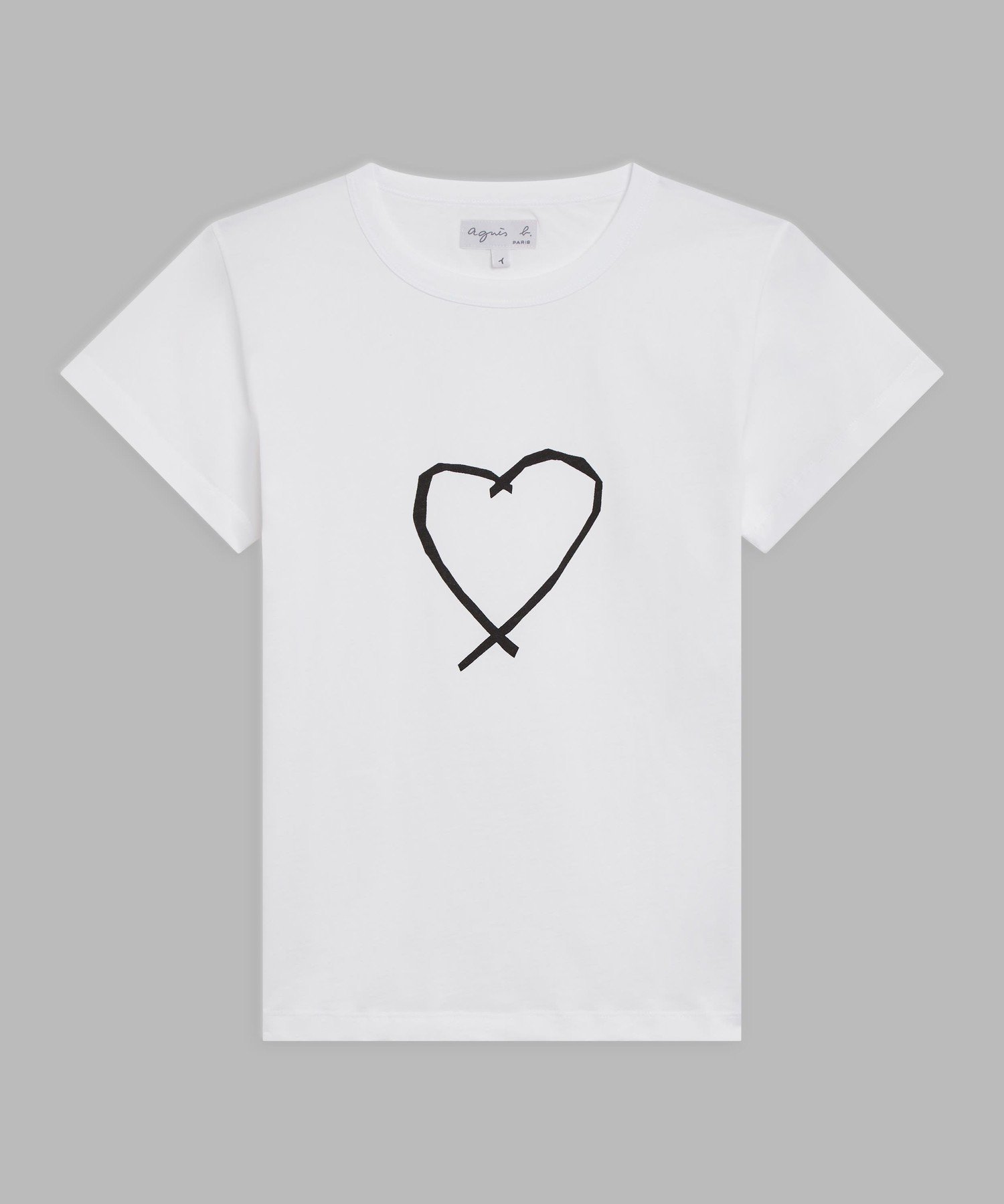 【アニエスベー ファム/agnes b. FEMME】のアイコニック プリント コットン 半袖 Tシャツ Sarajevo heart インテリア・キッズ・メンズ・レディースファッション・服の通販 founy(ファウニー) 　ファッション　Fashion　レディースファッション　Fashion for Women　トップス・カットソー　Cut & Sew Tops　シャツ・ブラウス・オフィスカジュアル　Elegant Blouses & Button-Ups　ロングTシャツ・Tシャツ　Longline T-Shirts & Tees　インナー　Innerwear　コレクション　Collection, Seasonal Line　シンプル　Simple, Minimal　スリーブ　Sleeve, Long Sleeve / Short Sleeve　フレンチ　French, French Style　プリント　Print, Printed Pattern　ボックス　Boxy, Box Shape　半袖　Short Sleeve, Half Sleeve　モチーフ　Motif, Design Theme　A/W・秋冬　Autumn/Winter　夏　Summer　ホワイト|ID: prp329100004975474 ipo3291000000037298038