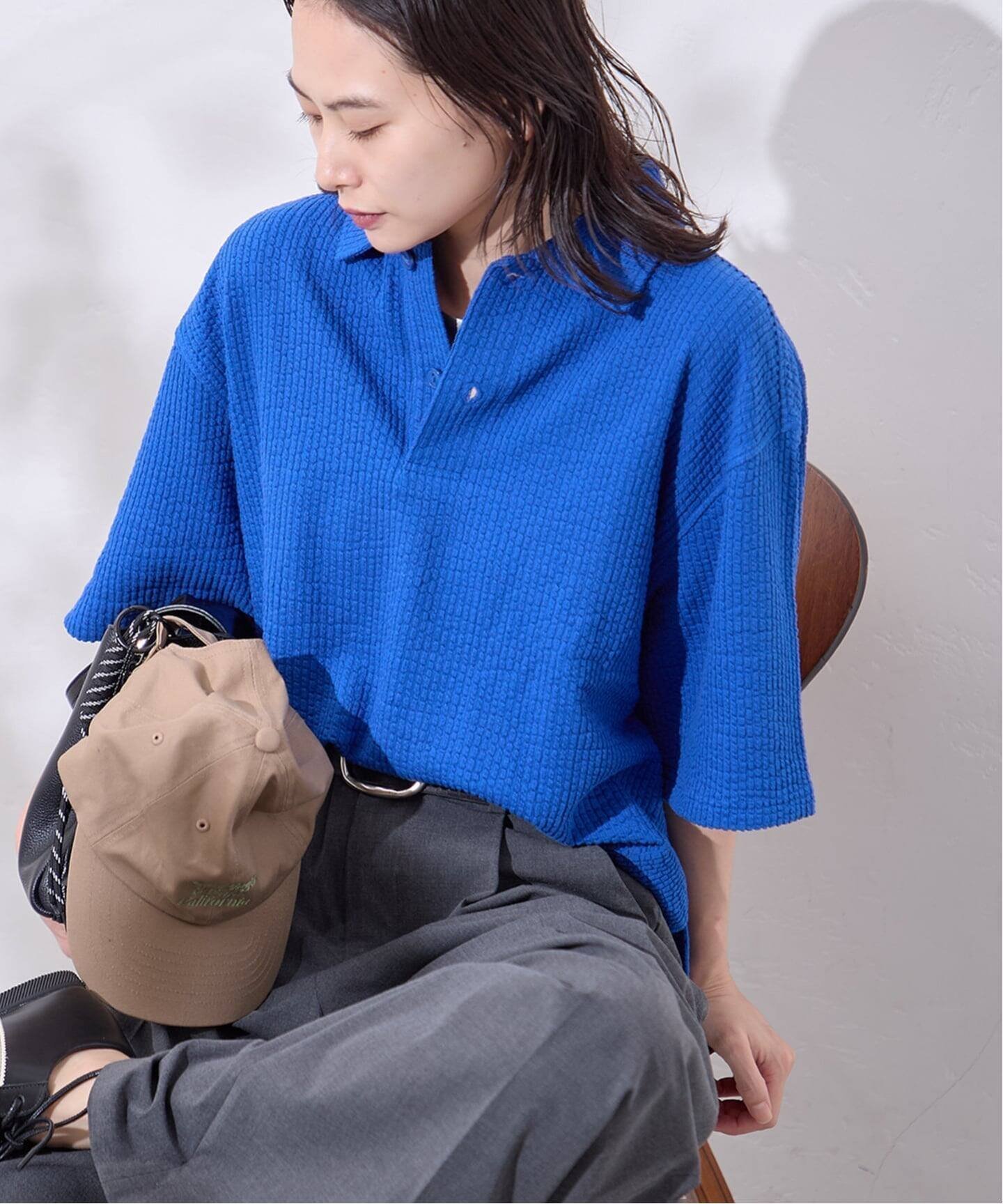 【ジャーナルスタンダード/JOURNAL STANDARD】の別注【RIDING HIGH/ライディングハイ】サッカーシャツ インテリア・キッズ・メンズ・レディースファッション・服の通販 founy(ファウニー) 　ファッション　Fashion　レディースファッション　Fashion for Women　トップス・カットソー　Cut & Sew Tops　シャツ・ブラウス・オフィスカジュアル　Elegant Blouses & Button-Ups　アメリカン　American Style　カットソー　Cut and Sewn Top　サッカー　Seersucker, Summer Fabric　スタンダード　Standard, Basic　セットアップ　Set-Up, Coordinated Outfit　別注　Limited Edition, Custom Order　夏　Summer　ブルー A|ID: prp329100004975476 ipo3291000000037298044