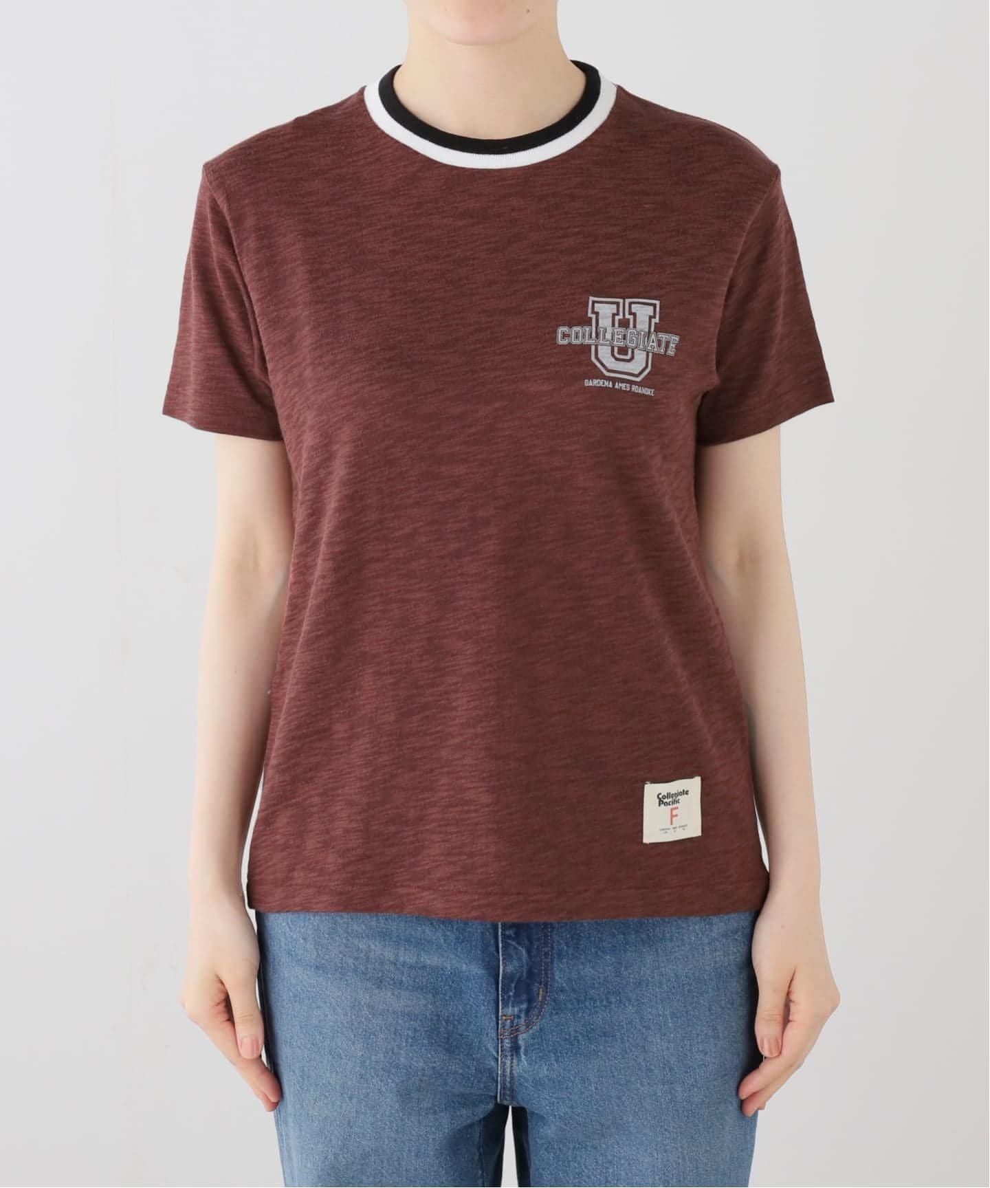 【シティーショップ/CITYSHOP】のCOLLEGIATE PACIFIC COMPACT T SHIRT CP-26S-011 Tシャツ インテリア・キッズ・メンズ・レディースファッション・服の通販 founy(ファウニー) 　ファッション　Fashion　レディースファッション　Fashion for Women　トップス・カットソー　Cut & Sew Tops　シャツ・ブラウス・オフィスカジュアル　Elegant Blouses & Button-Ups　ロングTシャツ・Tシャツ　Longline T-Shirts & Tees　ストレート　Straight, Straight Cut　スマート　Smart, Elegant　フェルト　Felt, Felt Fabric　プリント　Print, Printed Pattern　メランジ　Melange, Mixed Yarn　ブラウン|ID: prp329100004975478 ipo3291000000037298049