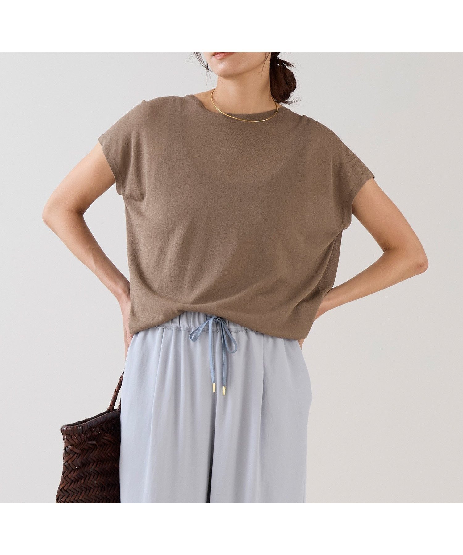 【マイカ ディール/MICA & DEAL】の【marmors】バックタックフレンチスリーブニット アンサンブル対応 インテリア・キッズ・メンズ・レディースファッション・服の通販 founy(ファウニー) 　ファッション　Fashion　レディースファッション　Fashion for Women　トップス・カットソー　Cut & Sew Tops　ニット　Knit Tops & Sweaters　アンサンブルニット　Knit Ensembles & Twin Sets　アクセサリー　Fashion Accessories　アンサンブル　Ensemble Set　カーディガン　Cardigan, Knitwear　シアー　Sheer, See-Through　シンプル　Simple, Minimal　バランス　Balance, Style Balance　リラックス　Relax, Relaxed Fit　エレガント 上品　Elegant　BEIGE|ID: prp329100004975486 ipo3291000000037298075