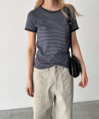 【キャナルジーン/CANAL JEAN】のLakey Park ナローボーダーリンガーTシャツ チャコールグレー|ID: prp329100004975492 ipo3291000000037298099
