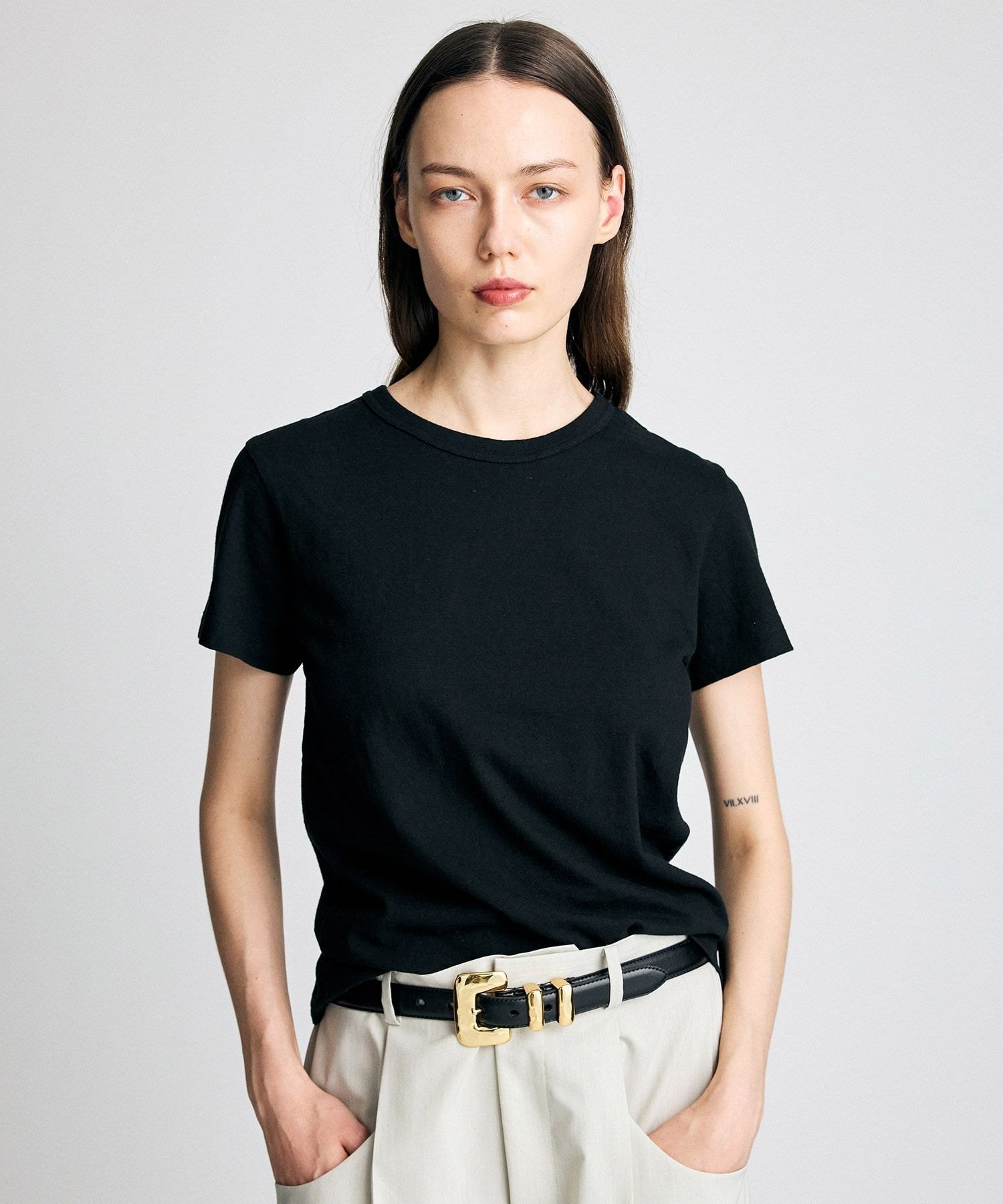 【ブリル/BRILL】のコンパクトTシャツ インテリア・キッズ・メンズ・レディースファッション・服の通販 founy(ファウニー) 　ファッション　Fashion　レディースファッション　Fashion for Women　トップス・カットソー　Cut & Sew Tops　シャツ・ブラウス・オフィスカジュアル　Elegant Blouses & Button-Ups　ロングTシャツ・Tシャツ　Longline T-Shirts & Tees　コンパクト　Compact, Small Size　ブラック09|ID: prp329100004975499 ipo3291000000037298128