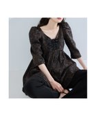 【ビーフラット/bflat】のエッジリボンセットアップドレス 2点セット セパレート パンツドレス 結婚式 成人式 ブラウン|ID: prp329100004975540 ipo3291000000037298417