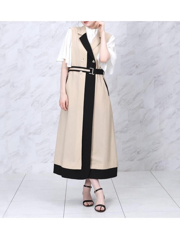 【ヴァン/Vin】のラウンドヘムバイカラージレワンピ インテリア・キッズ・メンズ・レディースファッション・服の通販 founy(ファウニー) https://founy.com/ ファッション Fashion レディースファッション Fashion for Women アウター Coat / Outerwear Collection インナー Innerwear 春 Spring カットソー Cut and Sewn Top ジャンスカ Jumper Skirt, Pinafore Dress 人気 Popular, Best Seller モダン Modern, Contemporary ロング Long, Long-Length S/S・春夏 SS, Spring/Summer, Warm Season 夏 Summer エレガント 上品 Elegant |ID: prp329100004975544 ipo3291000000037298428
