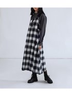 【ラシュッド/LASUD】のオンブレチェック×シアーレイヤードジャンパースカート シロクロ|ID: prp329100004975576 ipo3291000000037298565