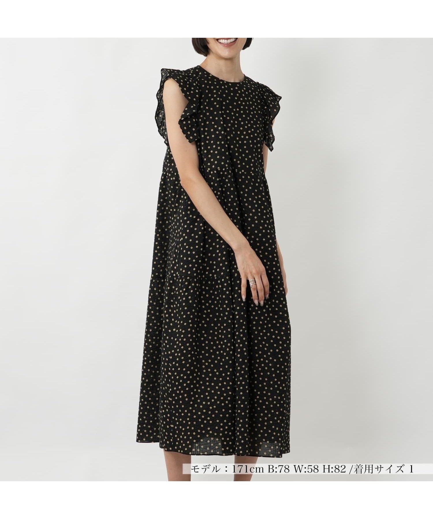 【ネミカ/NEMIKA】のドットフレアワンピース【NEMIKA】 インテリア・キッズ・メンズ・レディースファッション・服の通販 founy(ファウニー) 　ファッション　Fashion　レディースファッション　Fashion for Women　ワンピース　Dresses　ウォッシャブル　Machine Washable　クラシカル　Classical, Vintage-Inspired　ドット　Polka Dot, Dot Pattern　フリル　Frill, Ruffle　フレア　Flare, Flared　ポケット　Pocket, Pocket Detail　リラックス　Relax, Relaxed Fit　夏　Summer　キャメル系|ID: prp329100004975579 ipo3291000000037298576