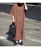 【アウトドアプロダクツ ユージュアルシングス/OUTDOOR PRODUCTS Usual Things】のボーダーポロシャツワイドワンピース 大人の最旬トレンドファッション＆コーディネート founy(ファウニー) ファッション Fashion レディースファッション Fashion for Women ワンピース Dresses デニム Denim, Jeans Material ボーダー Border, Stripe エレガント 上品 Elegant thumbnail ブラウン|ID: prp329100004975595 ipo3291000000037298619