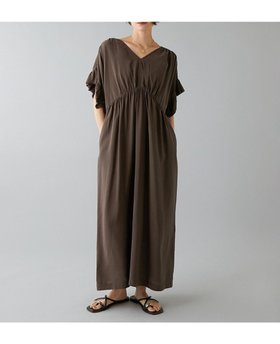 【リエス/Liesse】の袖フリルワンピース 大人の最旬トレンドファッション＆コーディネート founy(ファウニー) ファッション Fashion レディースファッション Fashion for Women ワンピース Dresses ギャザー Gathered, Ruffled タンブラー Tumbler, Travel Mug フリル Frill, Ruffle リネン Linen, Linen Fabric ロング Long, Long-Length 夏 Summer 羽織 Haori, Light Jacket |ID:prp329100004975607