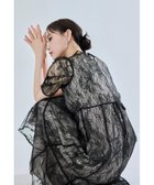 【ビーフラット/bflat】の【低身長用サイズあり】フラワーレースパイピングフレアドレス 結婚式 成人式 二次会 ブラック|ID: prp329100004975629 ipo3291000000037298727
