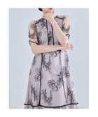 【ビーフラット/bflat】の【低身長用サイズあり】フラワーレースパイピングフレアドレス 結婚式 成人式 二次会 モーブ|ID: prp329100004975629 ipo3291000000037298728