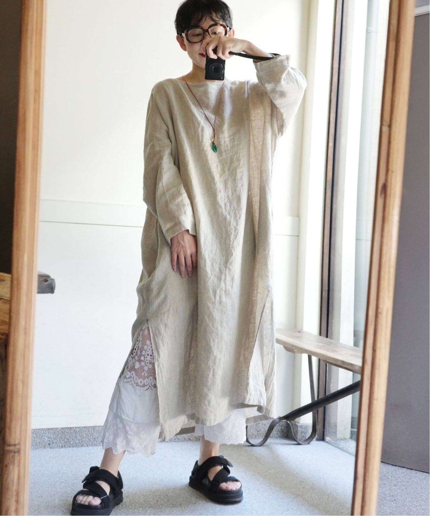 【ジャーナルスタンダード ラックス/journal standard luxe】のエアリネン Plain-DRESS インテリア・キッズ・メンズ・レディースファッション・服の通販 founy(ファウニー) 　ファッション　Fashion　レディースファッション　Fashion for Women　ワンピース　Dresses　フォーマル・パーティードレス・結婚式用ドレス　Elegant & Casual Dresses　シンプル　Simple, Minimal　ストレート　Straight, Straight Cut　スマート　Smart, Elegant　スリット　Slit, Slit Detail　ダブル　Double, Double-Breasted　ドレス　Dress, One-Piece　フレンチ　French, French Style　リネン　Linen, Linen Fabric　ロールアップ　Roll-Up, Cuffed Hem　ワイド　Wide, Wide Fit　ワッシャー　Washer, Crinkled Finish　2026年　2026　2026春夏・S/S　Spring/Summer 2026 SS26　ベージュ|ID: prp329100004975636 ipo3291000000037298763