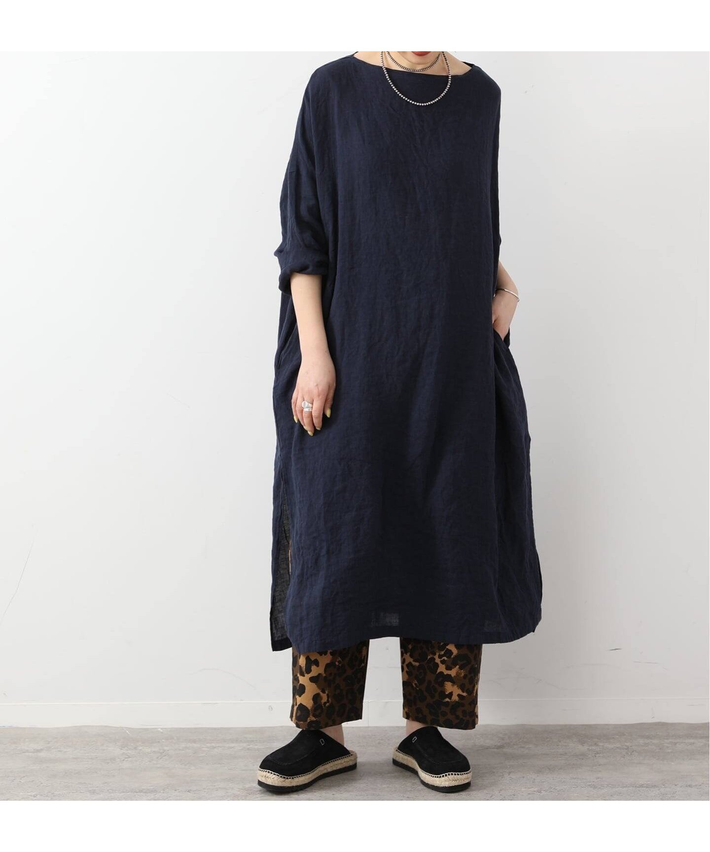 【ジャーナルスタンダード ラックス/journal standard luxe】のエアリネン Plain-DRESS インテリア・キッズ・メンズ・レディースファッション・服の通販 founy(ファウニー) 　ファッション　Fashion　レディースファッション　Fashion for Women　ワンピース　Dresses　フォーマル・パーティードレス・結婚式用ドレス　Elegant & Casual Dresses　シンプル　Simple, Minimal　ストレート　Straight, Straight Cut　スマート　Smart, Elegant　スリット　Slit, Slit Detail　ダブル　Double, Double-Breasted　ドレス　Dress, One-Piece　フレンチ　French, French Style　リネン　Linen, Linen Fabric　ロールアップ　Roll-Up, Cuffed Hem　ワイド　Wide, Wide Fit　ワッシャー　Washer, Crinkled Finish　2026年　2026　2026春夏・S/S　Spring/Summer 2026 SS26　ネイビー|ID: prp329100004975636 ipo3291000000037298764
