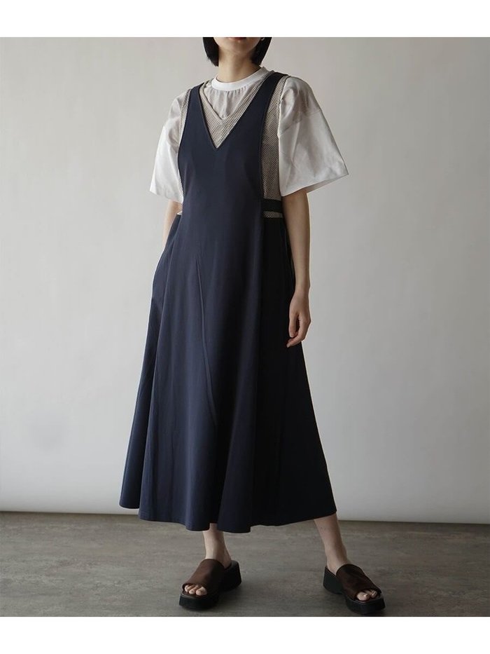 【ラシュッド/LASUD】のメッシュレイヤードVネックワンピース インテリア・キッズ・メンズ・レディースファッション・服の通販 founy(ファウニー) https://founy.com/ ファッション Fashion レディースファッション Fashion for Women ワンピース Dresses キャミソール Camisole, Spaghetti Strap Top メッシュ Mesh, Net Fabric |ID: prp329100004975644 ipo3291000000037298791