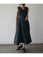 【ラシュッド/LASUD】のメッシュレイヤードVネックワンピース ダークグリーン|ID: prp329100004975644 ipo3291000000037298794