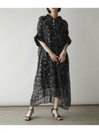 【ラシュッド/LASUD】の和モダンペイントシアーワンピース ブラック|ID: prp329100004975649 ipo3291000000037298811