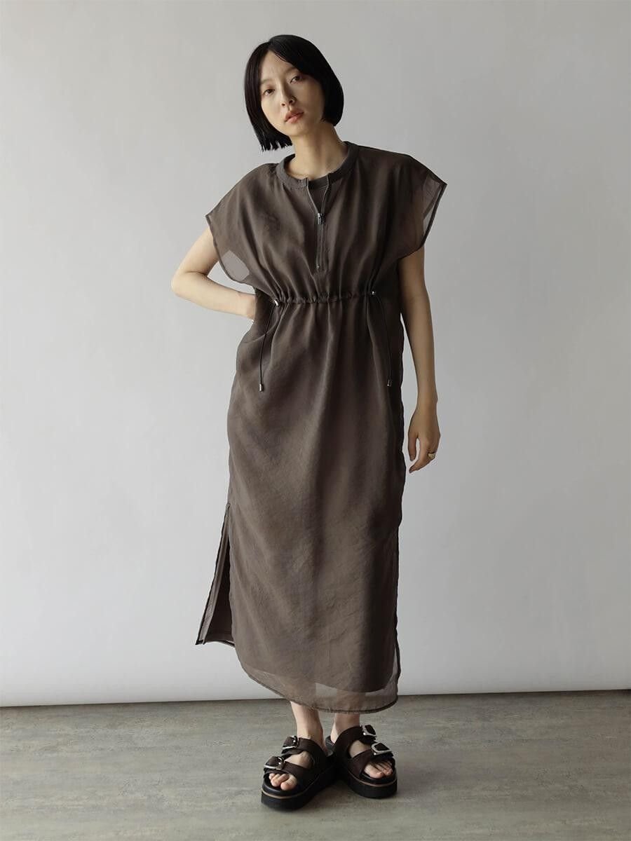 【ラシュッド/LASUD】のドロストシアーレイヤードワンピース 大人の最旬トレンドファッション＆コーディネート founy(ファウニー) 　ファッション　Fashion　レディースファッション　Fashion for Women　ワンピース　Dresses　インナー　Innerwear　シアー　Sheer, See-Through　軽量　Lightweight, Ultra Light　 other-1|ID: prp329100004975652 ipo3291000000037298819