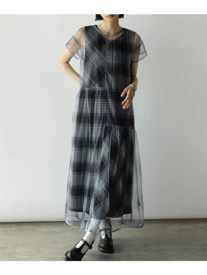 【ラシュッド/LASUD】の切り替えデザインチェックチュールワンピース インテリア・キッズ・メンズ・レディースファッション・服の通販 founy(ファウニー) https://founy.com/ ファッション Fashion レディースファッション Fashion for Women ワンピース Dresses おすすめ Recommended / Our Picks チェック Check, Plaid, Tartan チュール Tulip, Tulip Motif トレンド Trend, Trending Now |ID: prp329100004975654 ipo3291000000037298825