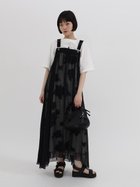 【ラシュッド/LASUD】のフラワープリントシフォンジャンパースカート ブラック|ID: prp329100004975656 ipo3291000000037298832