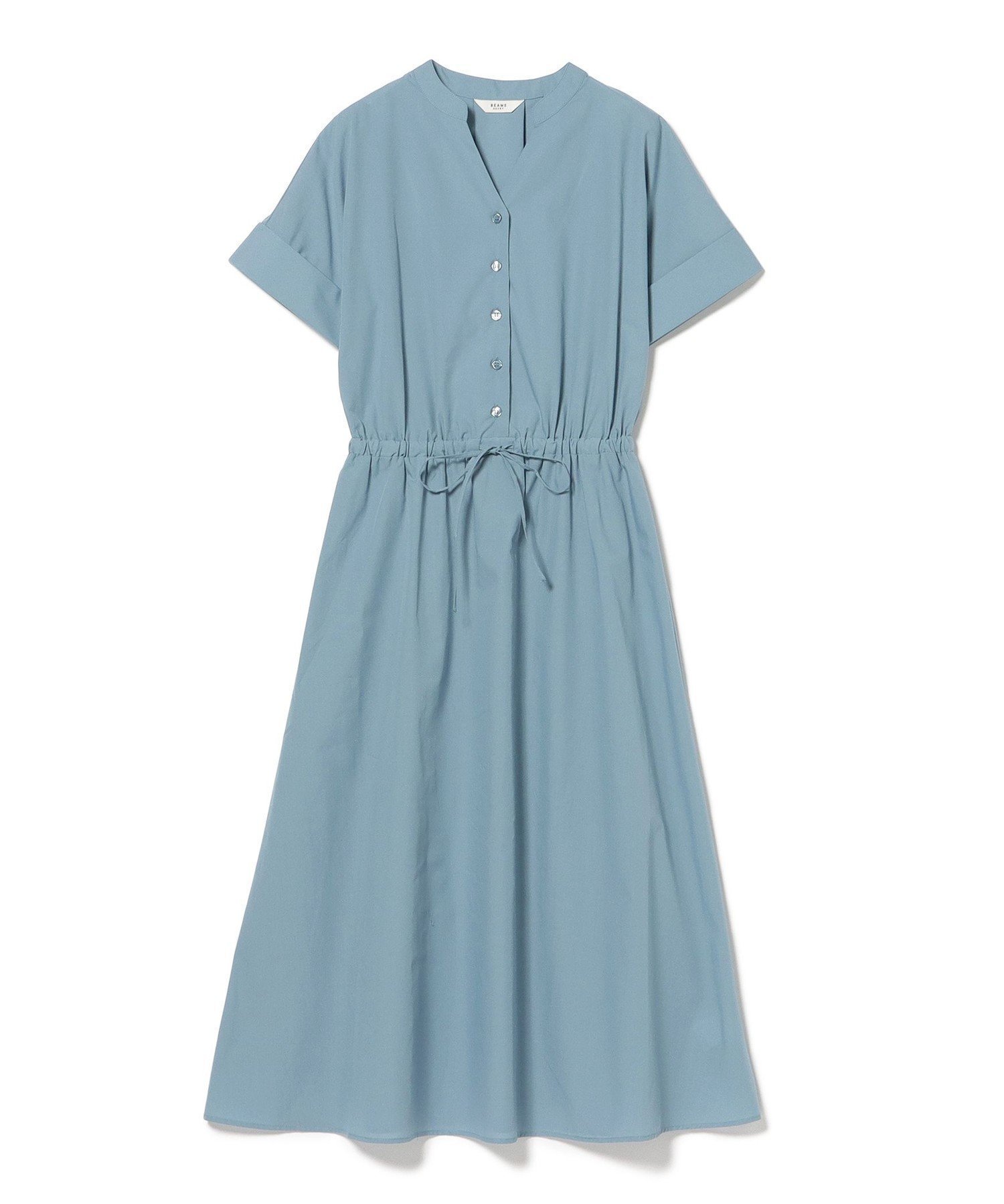 【ビームス ハート/BEAMS HEART】のスキッパー ドロスト ワンピース インテリア・キッズ・メンズ・レディースファッション・服の通販 founy(ファウニー) 　ファッション　Fashion　レディースファッション　Fashion for Women　ワンピース　Dresses　クール　Cool, Chic　スキッパー　Skipper, Open Collar　スニーカー　Sneakers, Trainers　バランス　Balance, Style Balance　リゾート　Resort, Vacation Style　エレガント 上品　Elegant　ビジネス 仕事 通勤　Business / Work / Commuting　SAX|ID: prp329100004975671 ipo3291000000037298898