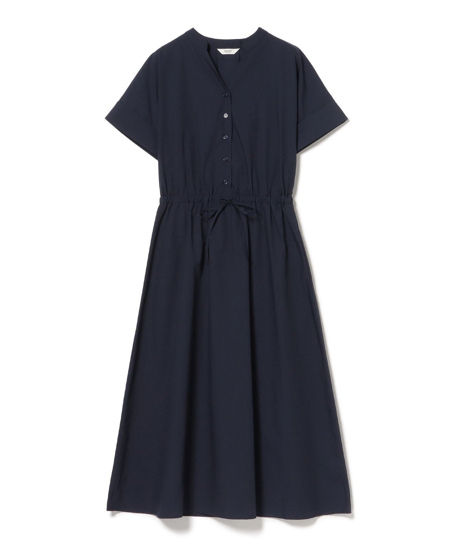 【ビームス ハート/BEAMS HEART】のスキッパー ドロスト ワンピース インテリア・キッズ・メンズ・レディースファッション・服の通販 founy(ファウニー) 　ファッション　Fashion　レディースファッション　Fashion for Women　ワンピース　Dresses　クール　Cool, Chic　スキッパー　Skipper, Open Collar　スニーカー　Sneakers, Trainers　バランス　Balance, Style Balance　リゾート　Resort, Vacation Style　エレガント 上品　Elegant　ビジネス 仕事 通勤　Business / Work / Commuting　NAVY|ID: prp329100004975671 ipo3291000000037298899
