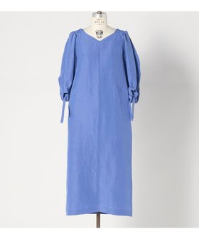 【ドゥロワー/DRAWER】のSUMMER パフスリーブドレス 大人の最旬トレンドファッション＆コーディネート founy(ファウニー) ファッション Fashion レディースファッション Fashion for Women ワンピース Dresses フォーマル・パーティードレス・結婚式用ドレス Elegant & Casual Dresses シルク Silk, 100% Silk ストレート Straight, Straight Cut スリーブ Sleeve, Long Sleeve / Short Sleeve デコルテ Décolleté, Neckline バランス Balance, Style Balance リボン Ribbon, Bow エレガント 上品 Elegant 夏 Summer |ID:prp329100004975719