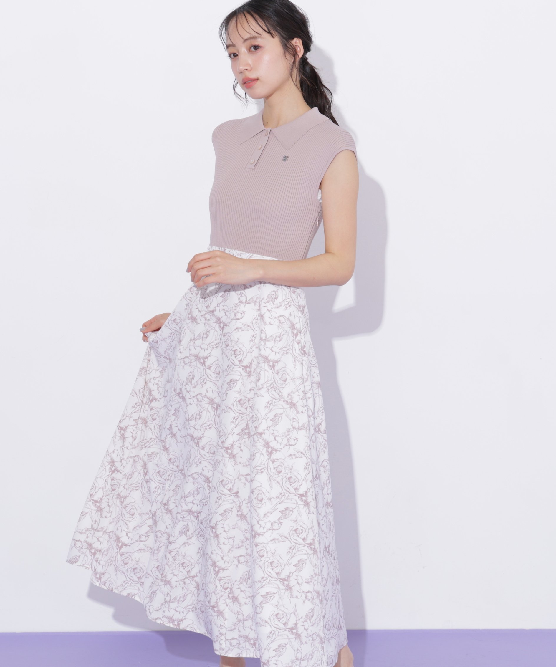 【ジルバイジルスチュアート/JILL by JILLSTUART】のフレンチスリーブドッキングワンピース インテリア・キッズ・メンズ・レディースファッション・服の通販 founy(ファウニー) 　ファッション　Fashion　レディースファッション　Fashion for Women　ワンピース　Dresses　スマート　Smart, Elegant　スリーブ　Sleeve, Long Sleeve / Short Sleeve　ドッキング　Docking, Mixed Material　フレンチ　French, French Style　エレガント 上品　Elegant　ピンク|ID: prp329100004975729 ipo3291000000037299136
