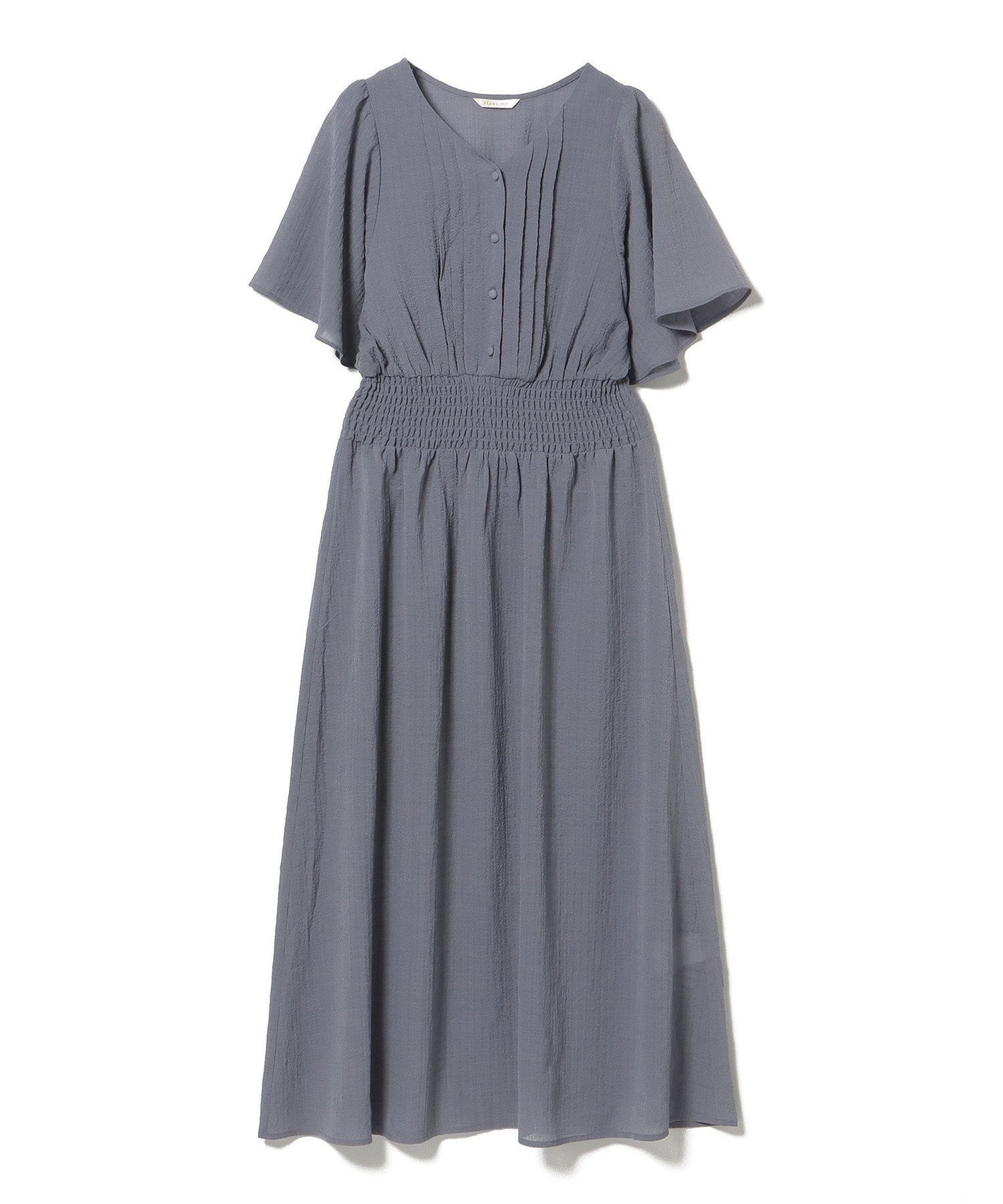 【ビームス ハート/BEAMS HEART】の袖フレア 合繊 ワンピース インテリア・キッズ・メンズ・レディースファッション・服の通販 founy(ファウニー) 　ファッション　Fashion　レディースファッション　Fashion for Women　ワンピース　Dresses　おすすめ　Recommended / Our Picks　アクセサリー　Fashion Accessories　インナー　Innerwear　キャミソール　Camisole, Spaghetti Strap Top　サンダル　Sandals, Summer Shoes　シアー　Sheer, See-Through　スリーブ　Sleeve, Long Sleeve / Short Sleeve　フォーマル　Formal, Dressy　フレア　Flare, Flared　フロント　Front, Front Design　ペチコート　Petticoat, Underskirt　ミュール　Mule, Backless Shoes　リラックス　Relax, Relaxed Fit　エレガント 上品　Elegant　GREY|ID: prp329100004975771 ipo3291000000037299300