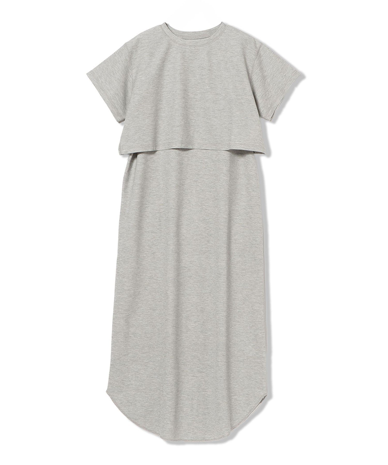 【ビームス ハート/BEAMS HEART】のレイヤード カット ワンピース(セットアイテム) インテリア・キッズ・メンズ・レディースファッション・服の通販 founy(ファウニー) 　ファッション　Fashion　レディースファッション　Fashion for Women　ワンピース　Dresses　おすすめ　Recommended / Our Picks　アクセサリー　Fashion Accessories　インナー　Innerwear　カットソー　Cut and Sewn Top　カーディガン　Cardigan, Knitwear　シューズ　Shoes, Footwear　デニム　Denim, Jeans Material　フェミニン　Feminine, Girly　洗える　Machine Washable　鹿の子　Piqué, Kanoko Fabric　GREY×GREY|ID: prp329100004975774 ipo3291000000037299323