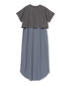 【ビームス ハート/BEAMS HEART】のレイヤード カット ワンピース(セットアイテム) 大人の最旬トレンドファッション＆コーディネート founy(ファウニー) ファッション Fashion レディースファッション Fashion for Women ワンピース Dresses おすすめ Recommended / Our Picks アクセサリー Fashion Accessories インナー Innerwear カットソー Cut and Sewn Top カーディガン Cardigan, Knitwear シューズ Shoes, Footwear デニム Denim, Jeans Material フェミニン Feminine, Girly 洗える Machine Washable 鹿の子 Piqué, Kanoko Fabric thumbnail BLUE×CHARCOAL|ID: prp329100004975774 ipo3291000000037299326