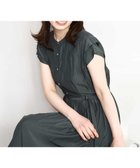 【オフオン/ofuon】のフロントボタンベルト付きワンピース/洗える/WEB限定 ダークグレー|ID: prp329100004975782 ipo3291000000037299355