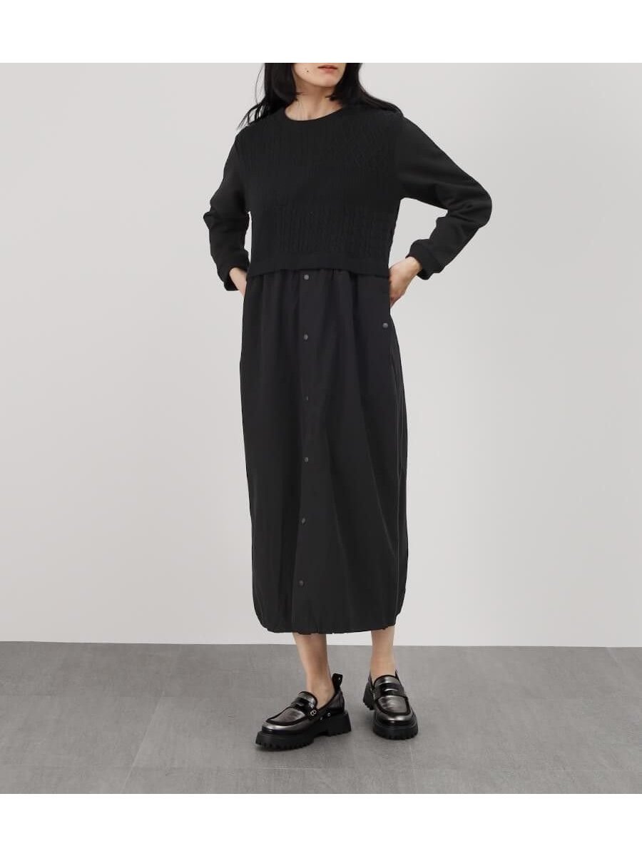 【ラシュッド/LASUD】のコラージュニットドッキングワンピース 大人の最旬トレンドファッション＆コーディネート founy(ファウニー) 　ファッション　Fashion　レディースファッション　Fashion for Women　ワンピース　Dresses　おすすめ　Recommended / Our Picks　スウェット / スエット　Sweatshirt, Sweatwear　スニーカー　Sneakers, Trainers　ドッキング　Docking, Mixed Material　リラックス　Relax, Relaxed Fit　 other-1|ID: prp329100004975798 ipo3291000000037299404