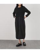 【ラシュッド/LASUD】のコラージュニットドッキングワンピース ブラック|ID: prp329100004975798 ipo3291000000037299406