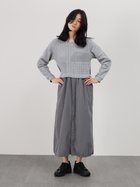 【ラシュッド/LASUD】のコラージュニットドッキングワンピース ライトグレー|ID: prp329100004975798 ipo3291000000037299408