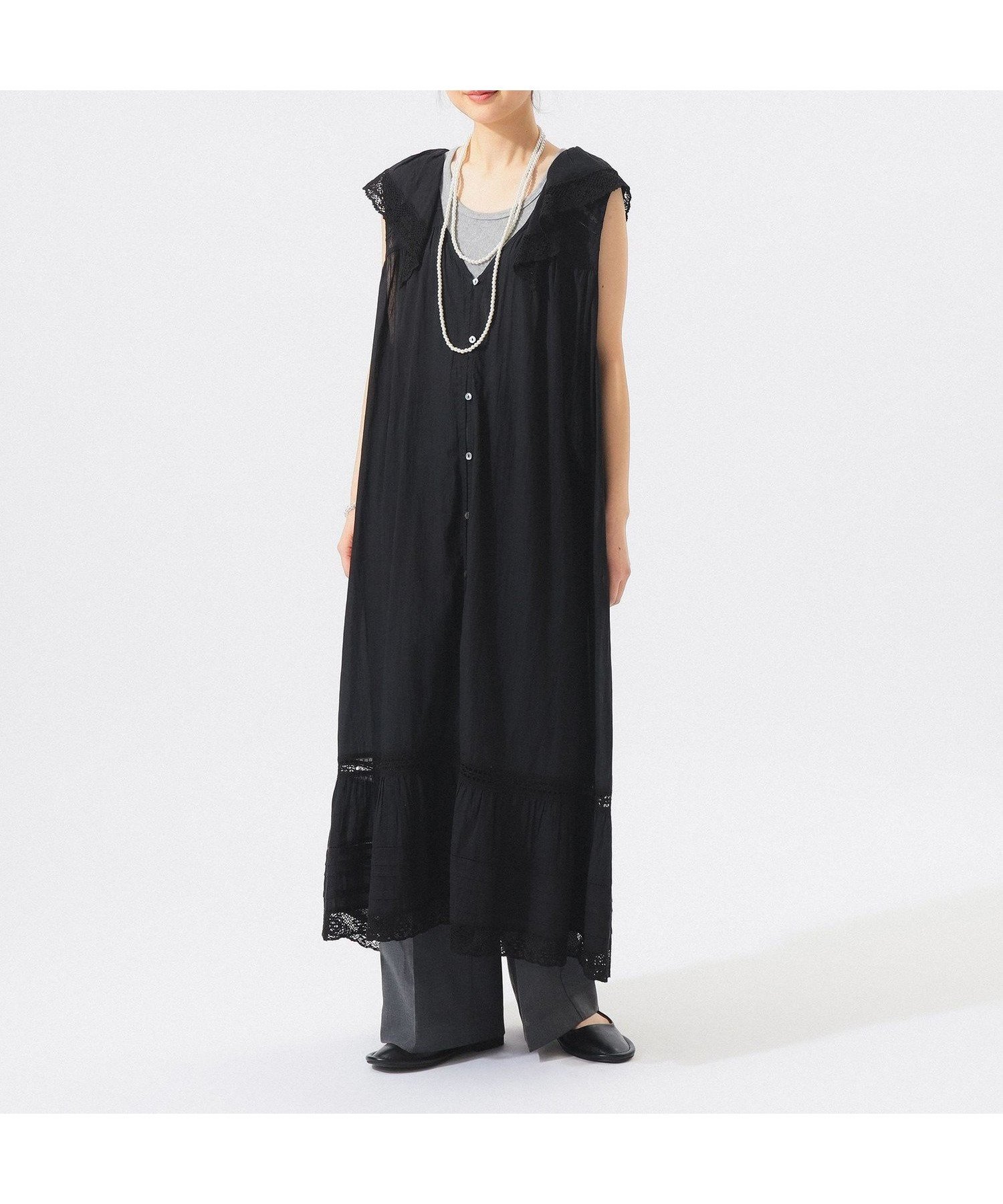 【ビームス ウイメン/BEAMS】のヴィンテージ レース ワンピース インテリア・キッズ・メンズ・レディースファッション・服の通販 founy(ファウニー) 　ファッション　Fashion　レディースファッション　Fashion for Women　ワンピース　Dresses　インド　Indian Textile　インナー　Innerwear　ヴィンテージ　Vintage Style　スニーカー　Sneakers, Trainers　スポーティ　Sporty, Casual Athletic　ノースリーブ　Sleeveless, No-Sleeve　バランス　Balance, Style Balance　フレア　Flare, Flared　リラックス　Relax, Relaxed Fit　レース　Lace, Lace Fabric　ロング　Long, Long-Length　おすすめ　Recommended / Our Picks　BLACK|ID: prp329100004975855 ipo3291000000037299631