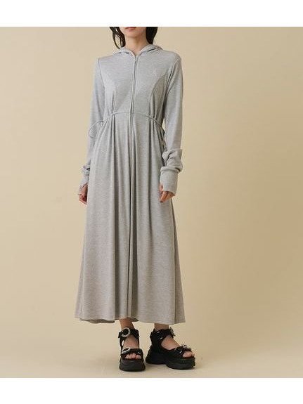 【スナイデル/SNIDEL】の【UVカット】フーディーワンピース インテリア・キッズ・メンズ・レディースファッション・服の通販 founy(ファウニー) 　ファッション　Fashion　レディースファッション　Fashion for Women　ワンピース　Dresses　おすすめ　Recommended / Our Picks　ウェーブ　Wavy Pattern　キャップ　Cap, Baseball Cap　ストレート　Straight, Straight Cut　スニーカー　Sneakers, Trainers　スマート　Smart, Elegant　リラックス　Relax, Relaxed Fit　旅行　Travel　GRY[006]|ID: prp329100004975883 ipo3291000000037299716