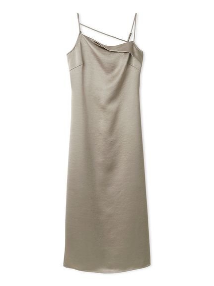 【フレイ アイディー/FRAY I.D】のサテンキャミアシメワンピース インテリア・キッズ・メンズ・レディースファッション・服の通販 founy(ファウニー) 　ファッション　Fashion　レディースファッション　Fashion for Women　ワンピース　Dresses　アシンメトリー　Asymmetrical Style　キャミワンピース　Cami Dress, Slip Dress　サテン　Satin, Glossy Fabric　スマート　Smart, Elegant　フィット　Fit, Slim Fit　リボン　Ribbon, Bow　おすすめ　Recommended / Our Picks　エレガント 上品　Elegant　MOC[056]|ID: prp329100004975887 ipo3291000000037299731