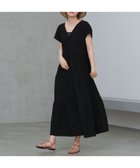 【ラコレ/LAKOLE】の楊柳ティアードフレンチスリーブワンピース ブラック|ID: prp329100004975948 ipo3291000000037299952