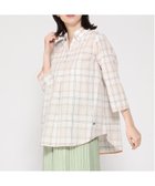 【クロコダイル/CROCODILE】のスキッパー チェック 七分袖チュニック ホワイト|ID: prp329100004975961 ipo3291000000037300019