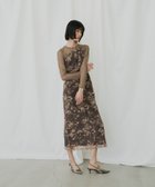 【アンドレスド/ANDRESD】の結婚式・二次会対応 フラワー刺繍プリーツドレス ブラウン|ID: prp329100004975996 ipo3291000000037300168