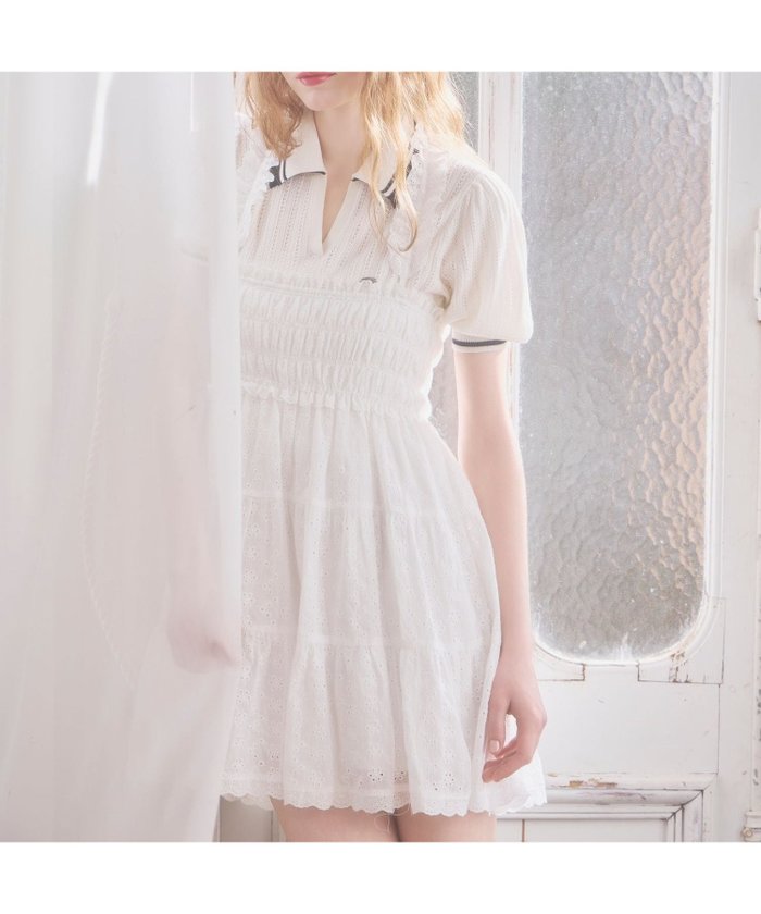 【ヘザー/Heather】のレースエプロンミニワンピース インテリア・キッズ・メンズ・レディースファッション・服の通販 founy(ファウニー) https://founy.com/ ファッション Fashion レディースファッション Fashion for Women ワンピース Dresses インナー Innerwear デニム Denim, Jeans Material リボン Ribbon, Bow 今季 This Season, Current Season |ID: prp329100004976023 ipo3291000000037300274