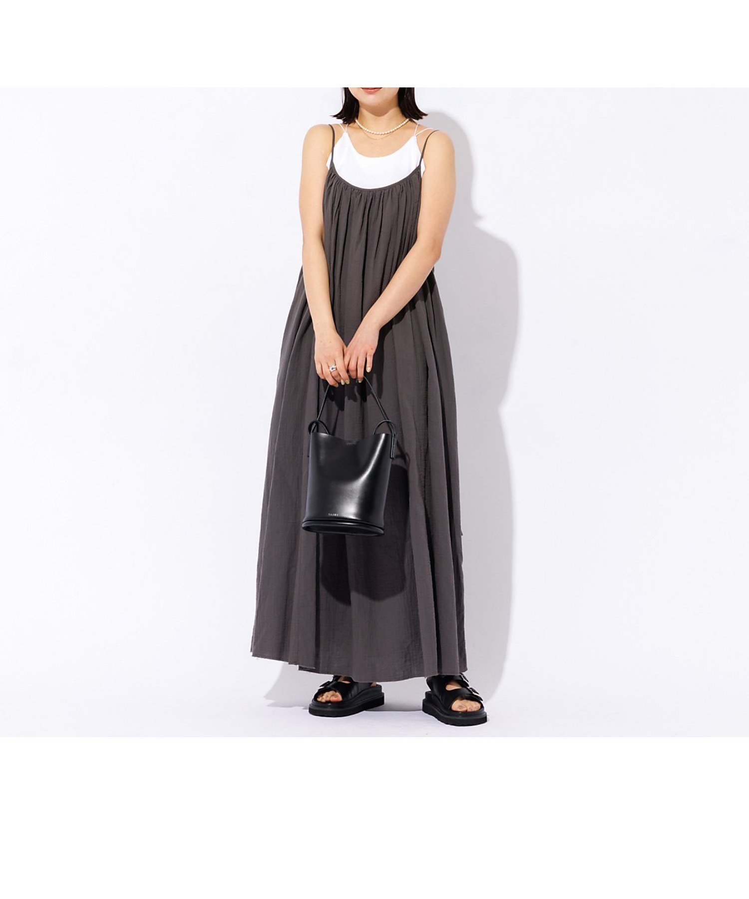 【ルージュヴィフラクレ/Rouge vif la cle】の【GREY CHORD /グレーコード】コットンキャミワンピース / MELIS インテリア・キッズ・メンズ・レディースファッション・服の通販 founy(ファウニー) 　ファッション　Fashion　レディースファッション　Fashion for Women　ワンピース　Dresses　キャミソールワンピース　Camisole Dresses　インナー　Innerwear　キャミワンピース　Cami Dress, Slip Dress　サマー　Summer, Summer Style　ドレス　Dress, One-Piece　フレア　Flare, Flared　ポケット　Pocket, Pocket Detail　ラップ　Wrap, Wrap Design　2022年　2022　2022 春夏 S/S　Spring/Summer 2022 SS22　グレー|ID: prp329100004976031 ipo3291000000037300311