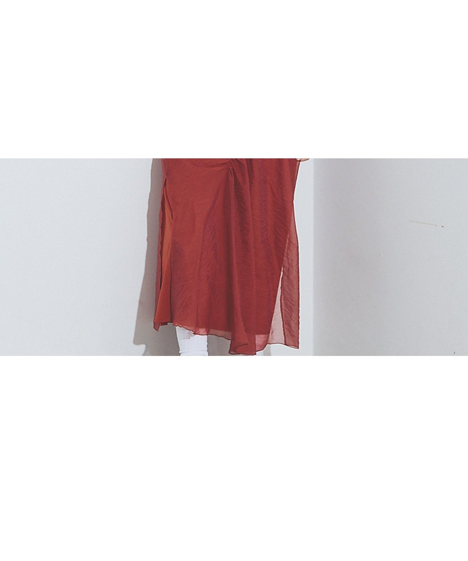 【ノミネ/NOMINE】のマルチWAY シアーシャーリング ワンピース(キャミワンピセット) インテリア・キッズ・メンズ・レディースファッション・服の通販 founy(ファウニー) 　ファッション　Fashion　レディースファッション　Fashion for Women　ワンピース　Dresses　キャミソールワンピース　Camisole Dresses　おすすめ　Recommended / Our Picks　キャミワンピース　Cami Dress, Slip Dress　ギャザー　Gathered, Ruffled　シアー　Sheer, See-Through　シャーリング　Shirring, Ruched　フロント　Front, Front Design　再入荷　Restock / Back in Stock　スカーレット|ID: prp329100004976041 ipo3291000000037300348