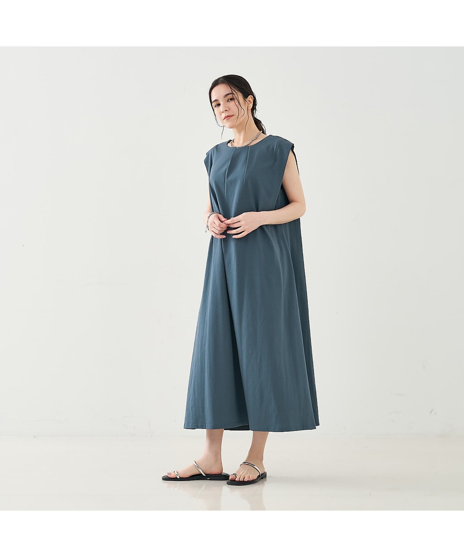 【コレックス/collex】のノースリーブカットソーワンピース 大人の最旬トレンドファッション＆コーディネート founy(ファウニー) 　ファッション　Fashion　レディースファッション　Fashion for Women　ワンピース　Dresses　カットソー　Cut and Sewn Top　フロント　Front, Front Design　ランダム　Random, Irregular　リラックス　Relax, Relaxed Fit　エレガント 上品　Elegant　 other-1|ID: prp329100004976056 ipo3291000000037300392