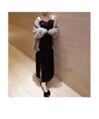 【セルフィスト/SELFIST】の【一花さんコラボ】ニットカーデ サテンワンピースSET ベージュ|ID: prp329100004976081 ipo3291000000037300496
