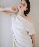 【セルフィスト/SELFIST】のワンショルカットソードレープワンピース アイボリー|ID: prp329100004976084 ipo3291000000037300506